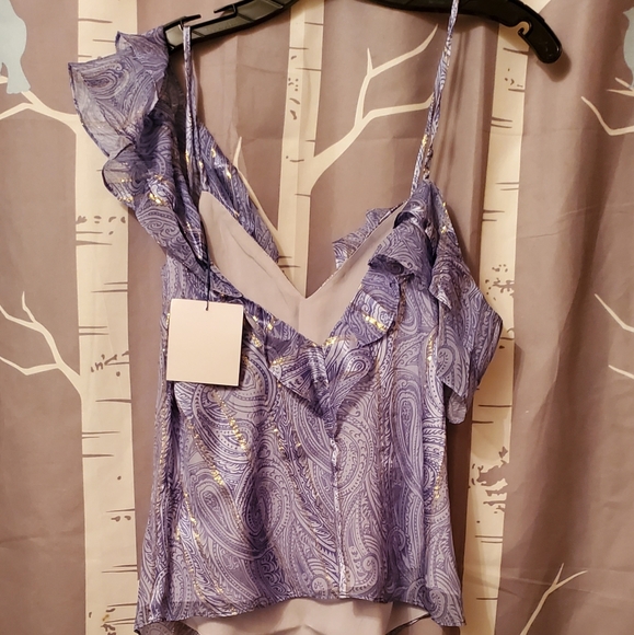 ❗️Sales❗️Majorelle Silk Isabelle Paisley Top - Picture 4 of 8